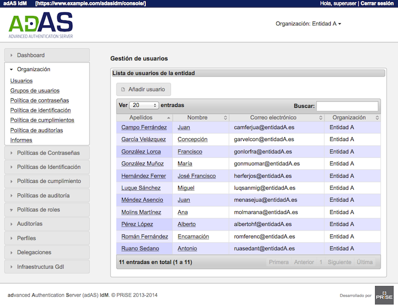 Gestión de Usuarios.